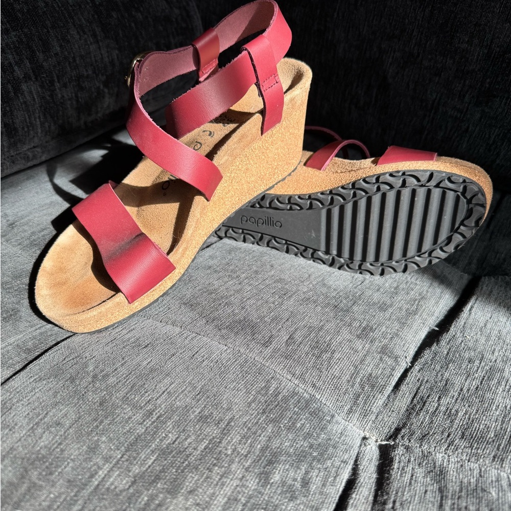 Birkenstock Papillio Sibyl Natural Leather wedge in US size 8-8.5